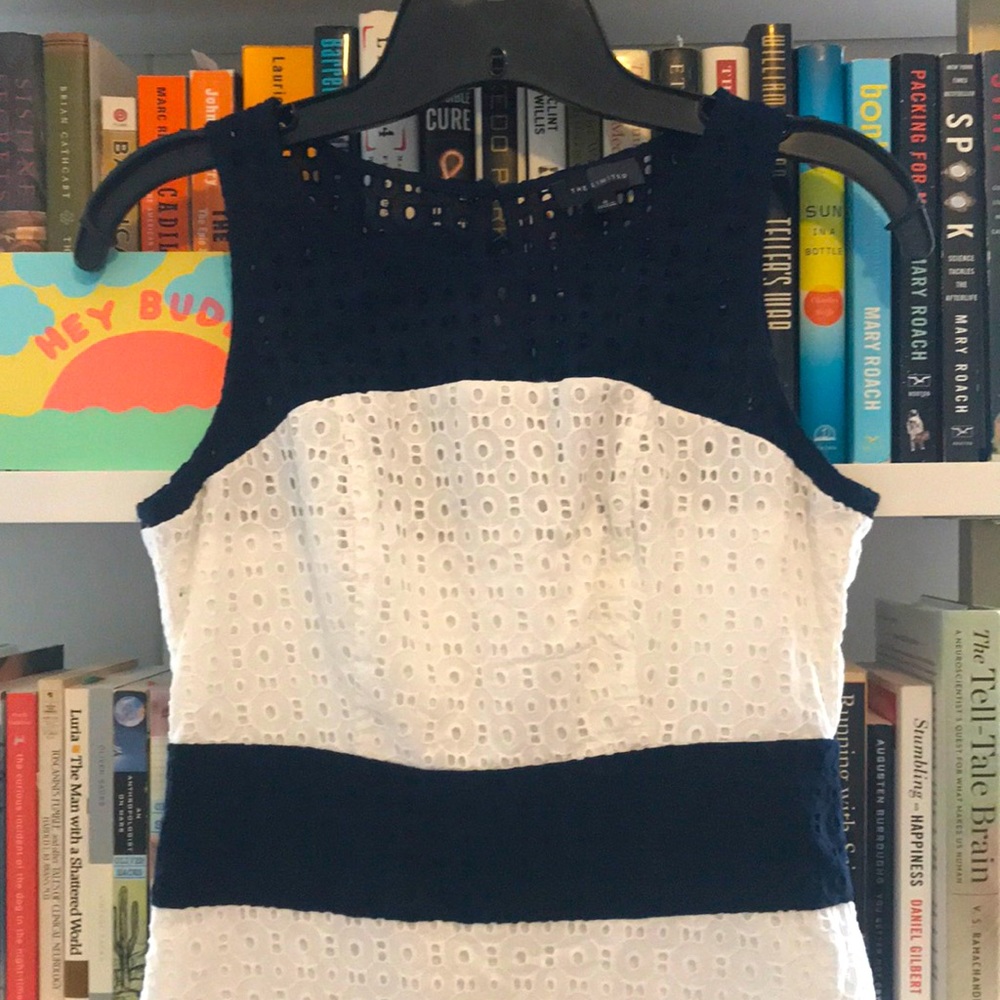 Navy & White Eyelet Sundress